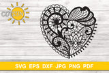 Tattoo heart cut file | Lace Heart SVG | Valentine SVG