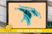 3D Layered Lake Huron depth map SVG
