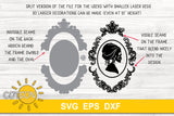 Skulls silhouettes in an oval frame SVG