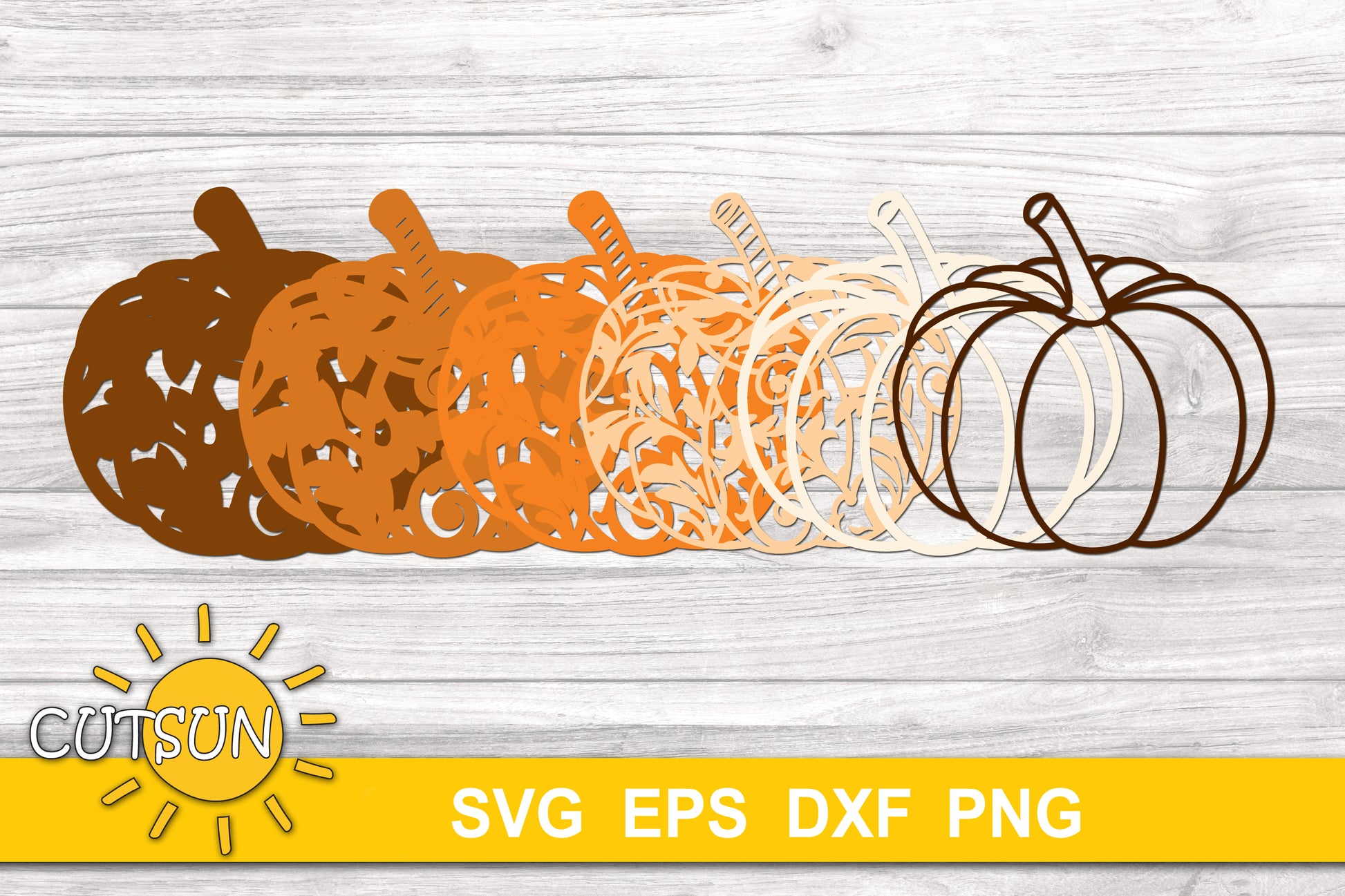 3D Layered Pumpkin SVG