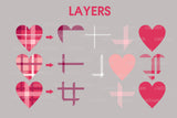 Plaid Heart SVG - set of 3