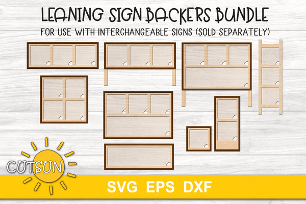 Leaning sign backers SVG bundle