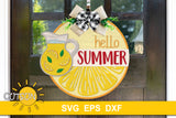 Hello summer door hanger svg | Lemon door hanger SVG
