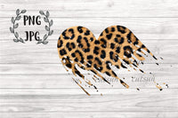 Distressed Leopard Heart sublimation design