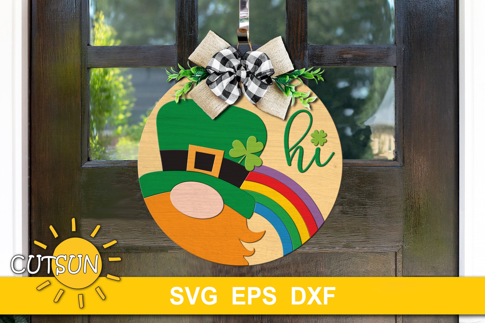 Leprechaun Hi Door hanger SVG 