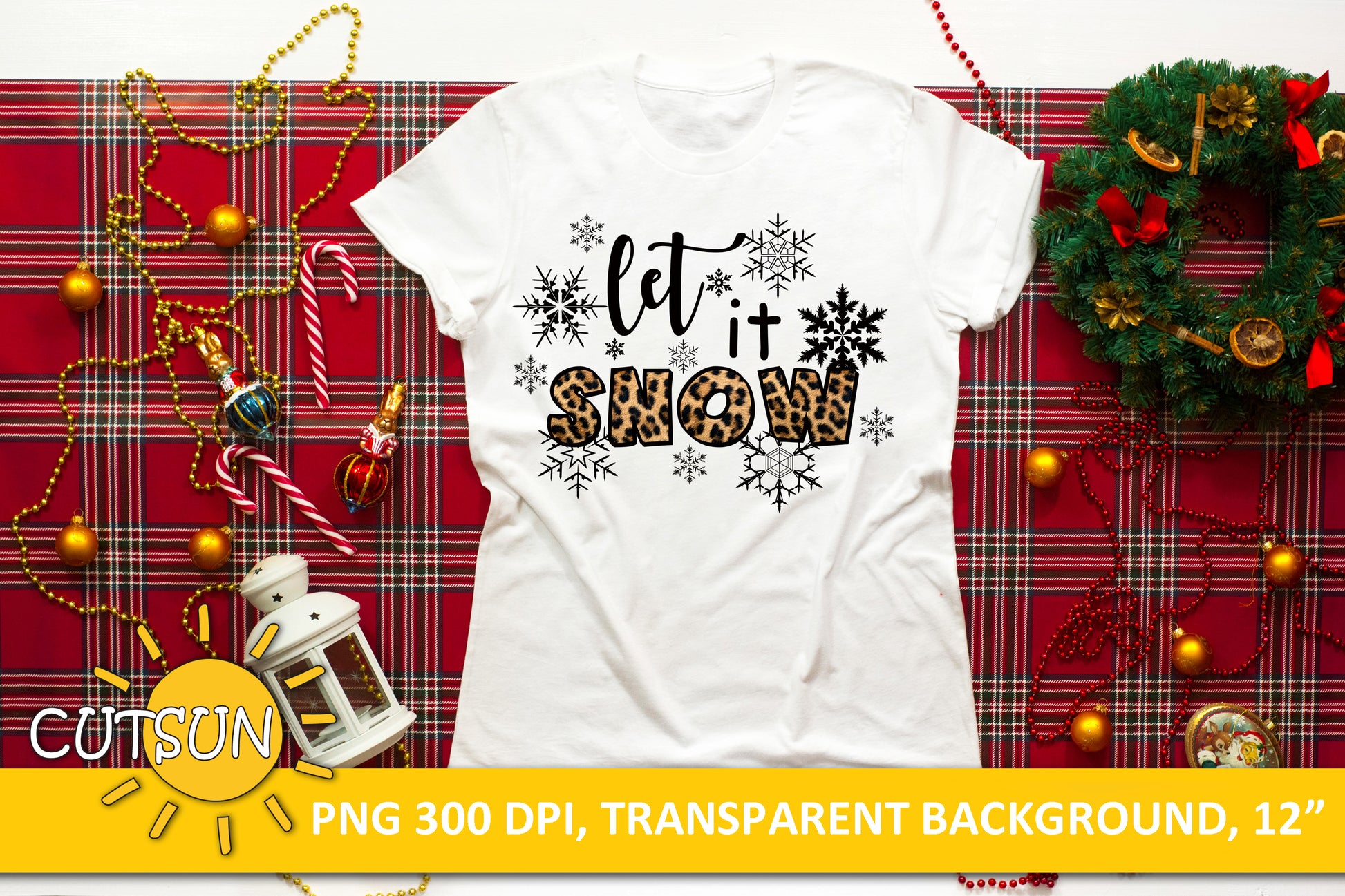 Let it Snow Leopard Sublimation design download