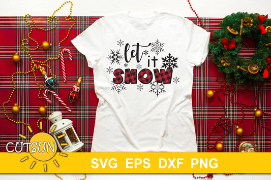 Let it Snow Buffalo Plaid SVG