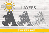3D  layered letter SVG