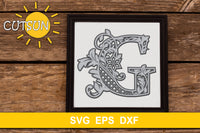 3D Alphabet Layered Mandala G -  3 layers cut file SVG
