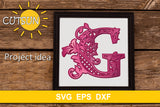 3D Alphabet Layered Mandala G -  3 layers cut file SVG