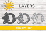 3D Alphabet Layered Mandala O -  3 layers cut file SVG