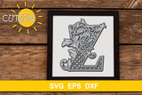 3D Alphabet Layered Mandala Z -  3 layers cut file SVG