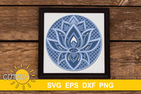 3D Layered Lotus Mandala SVG
