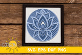 3D Layered Lotus Mandala SVG