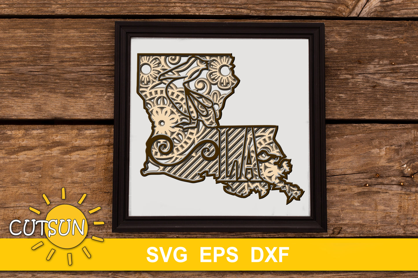3D Layered Louisiana Mandala SVG