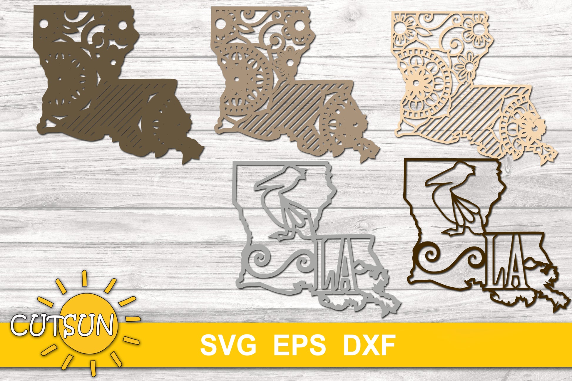 3D Layered Louisiana Mandala SVG