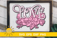 3D Layered Love sign SVG