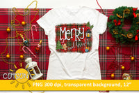Merry and Bright Christmas Sublimation design download