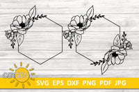 Floral Frames SVG Magnolia Hexagon