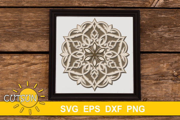 3D Layered Mandala SVG 5 layers