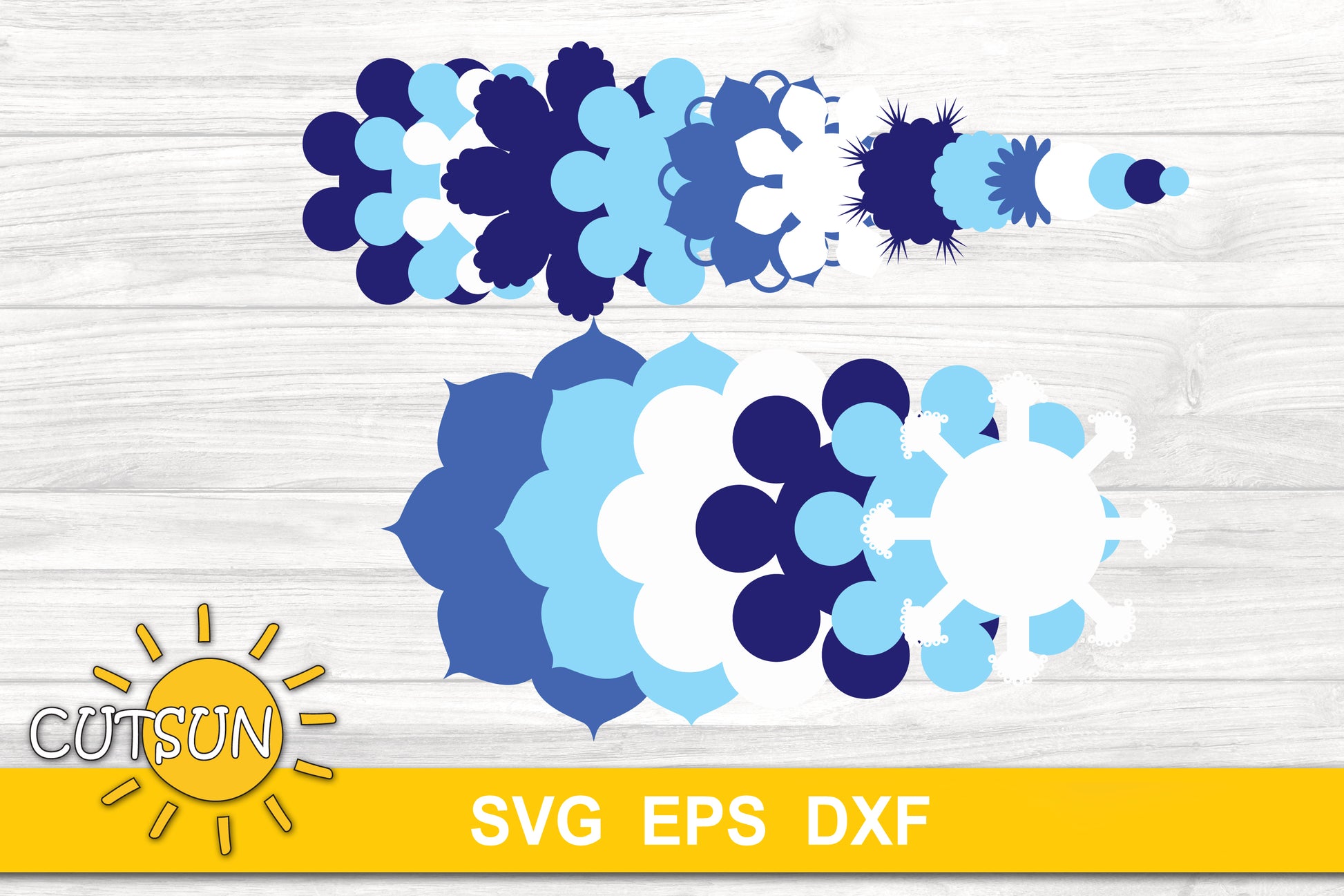 3D Layered Mandala SVG 20 layers