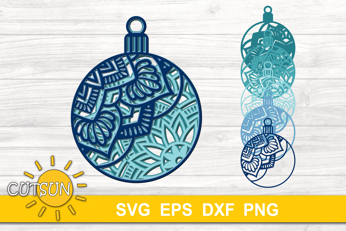 3D Layered Mandala Christmas Ornament