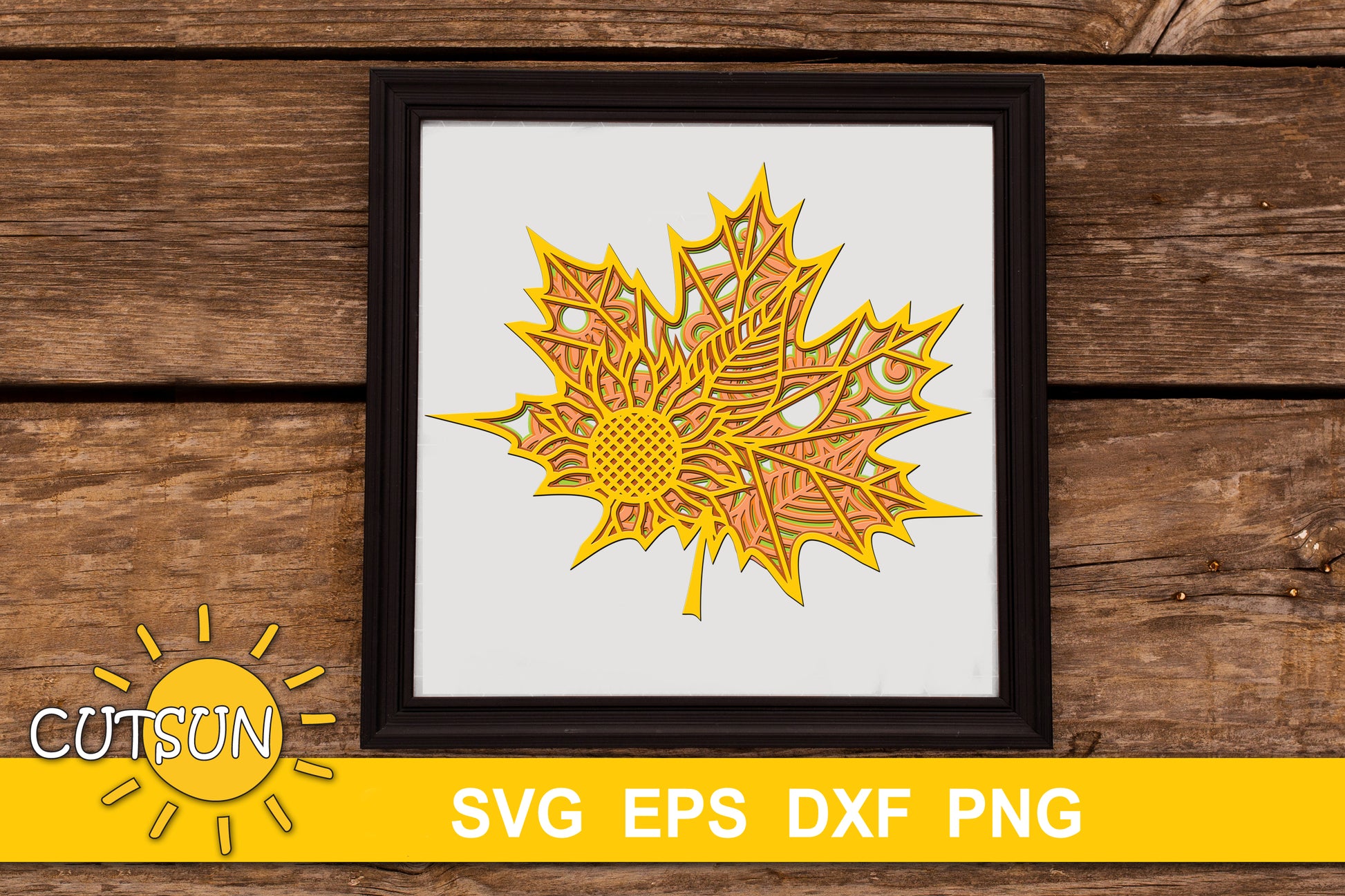 3D Layered Maple Leaf SVG