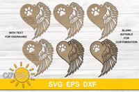 Pet Memorial Christmas ornament SVG | Remembrance Ornament svg | Heart and wing Christmas ornament svg