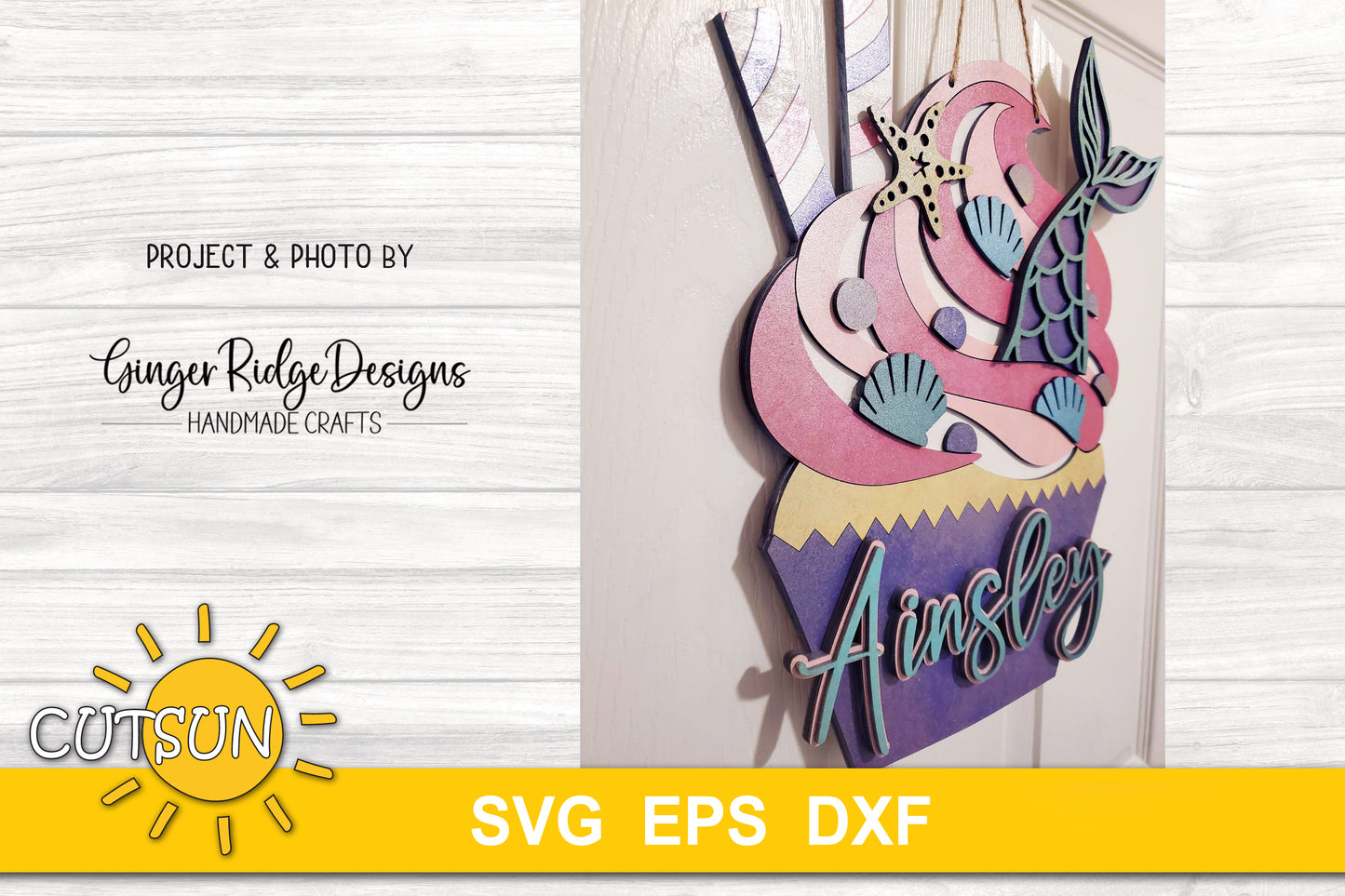 Mermaid cupcake nursery sign SVG