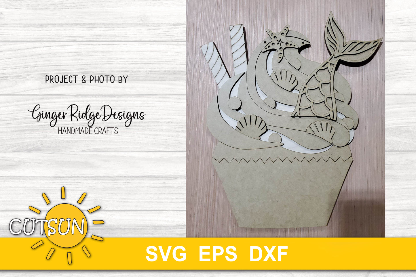 Mermaid cupcake nursery sign SVG