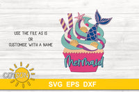 Mermaid cupcake nursery sign SVG