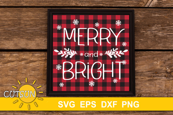 Merry and Bright Rustic sign SVG