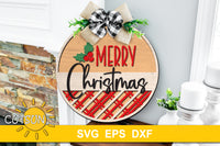 Merry Christmas Door Hanger SVG