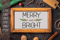 Christmas SVG | Merry and bright SVG | Rustic Christmas sign