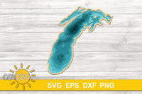 3D Layered Map Lake Michigan SVG