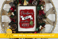 Christmas Wishes and MIstletoe Kisses Sublimation PNG