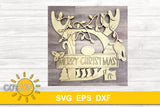 Christmas Monogram Door Hanger SVG Bundle | Christmas door hanger SVG | Laser cut file