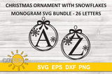 Christmas Ornaments Monogram SVG bundle