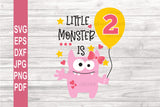 Little Monster is Two SVG | Baby monster SVG