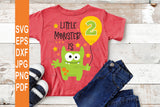 Little Monster is Two SVG | Baby monster SVG - gender neutral design
