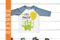 Little Monster is Two SVG | Baby monster SVG - gender neutral design