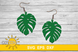 Monstera leaf earrings SVG