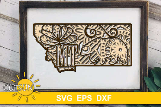 3D Layered Montana Mandala SVG