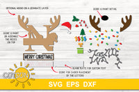 Letter N Christmas monogram door hanger SVG