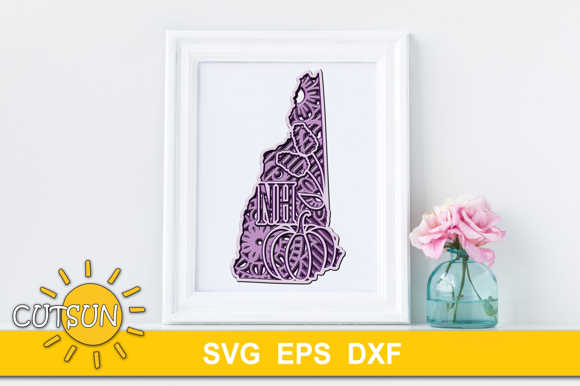 3D Layered New Hampshire Mandala SVG
