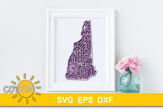3D Layered New Hampshire Mandala SVG