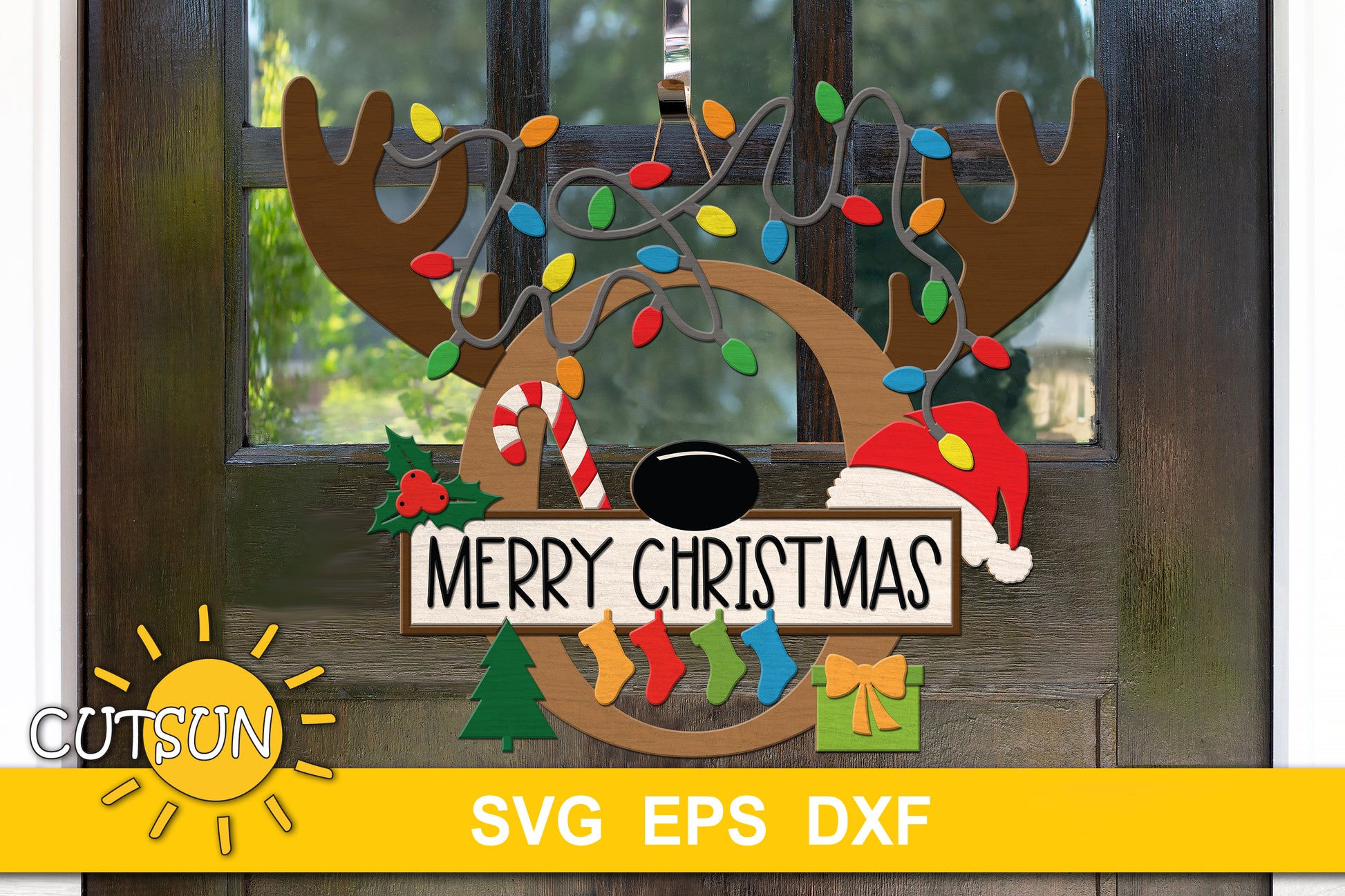 Letter O Christmas monogram door hanger SVG