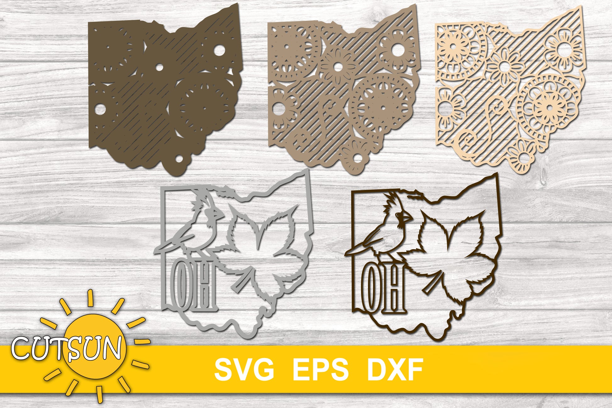 3D Layered Ohio SVG