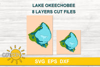 3D Layered Lake Okeechobee depth map - 8 layers