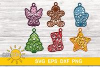 3D layered Christmas ornaments SVG Laser cut file